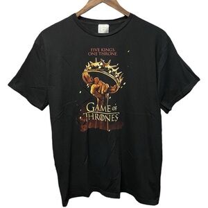 Game of Thrones season 2 five Kings one Throne show series promo graphic T-shirt